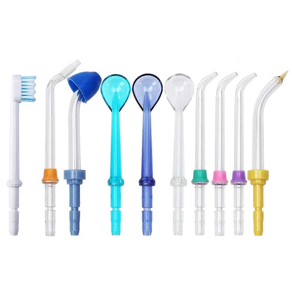 10 Pcs Water Flosser Replacement Tips Compatible with Waterpik WP100, Multiple Jet Nozzle Styles