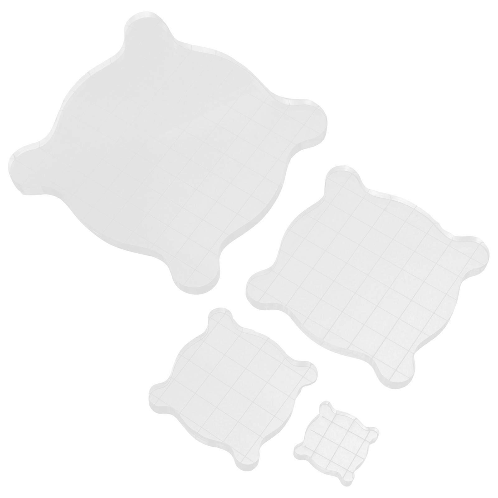 Acryl-Stempelblock, 4-teilig, transparent, Bastelbedarf