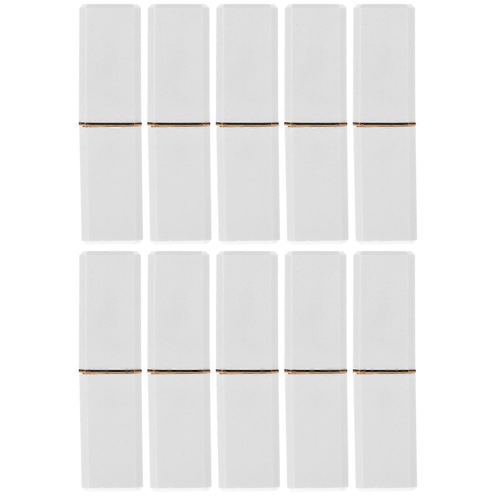 Empty Lip Gloss Tubes White ABS for DIY Refillable Lip Balm Tubes 10Pcs
