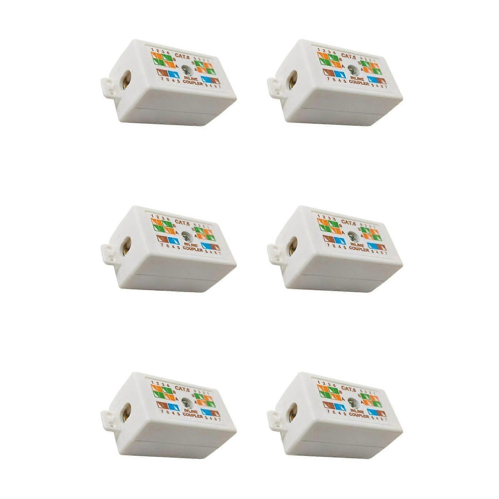 6X RJ45 Cat6 Junction Box for Ethernet Networking Cable Connection Accessories