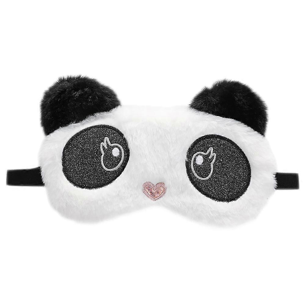 Panda Eye Mask Plush Sleep Blindfold for Sleeping Use 1Pcs Black Patch