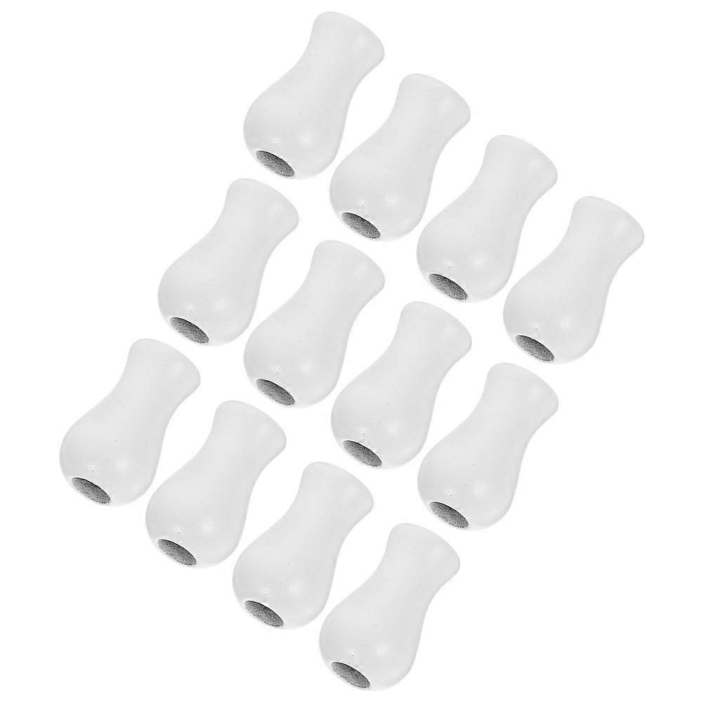 12Pcs White Wooden Blind Pull Cord Knobs for Decoration Window Accessories
