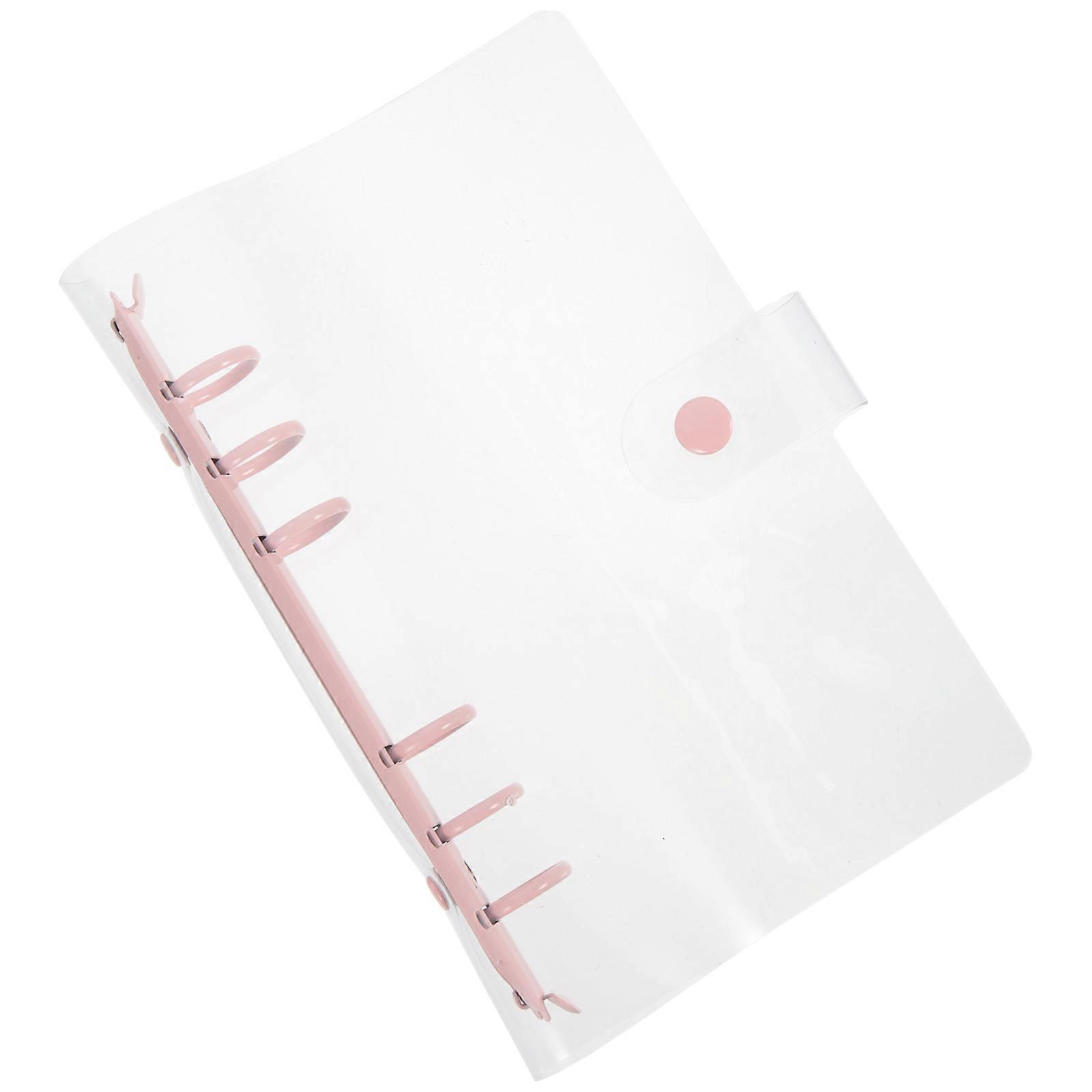 Pink A6 Notebook Cover with Binder Snap Button Lock for 5Pcs Use