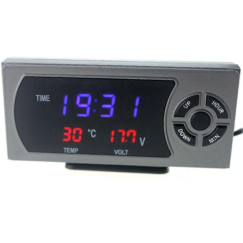 Car Digital Clock with Thermometer Function for 3 in 1 Vehicle Voltmeter