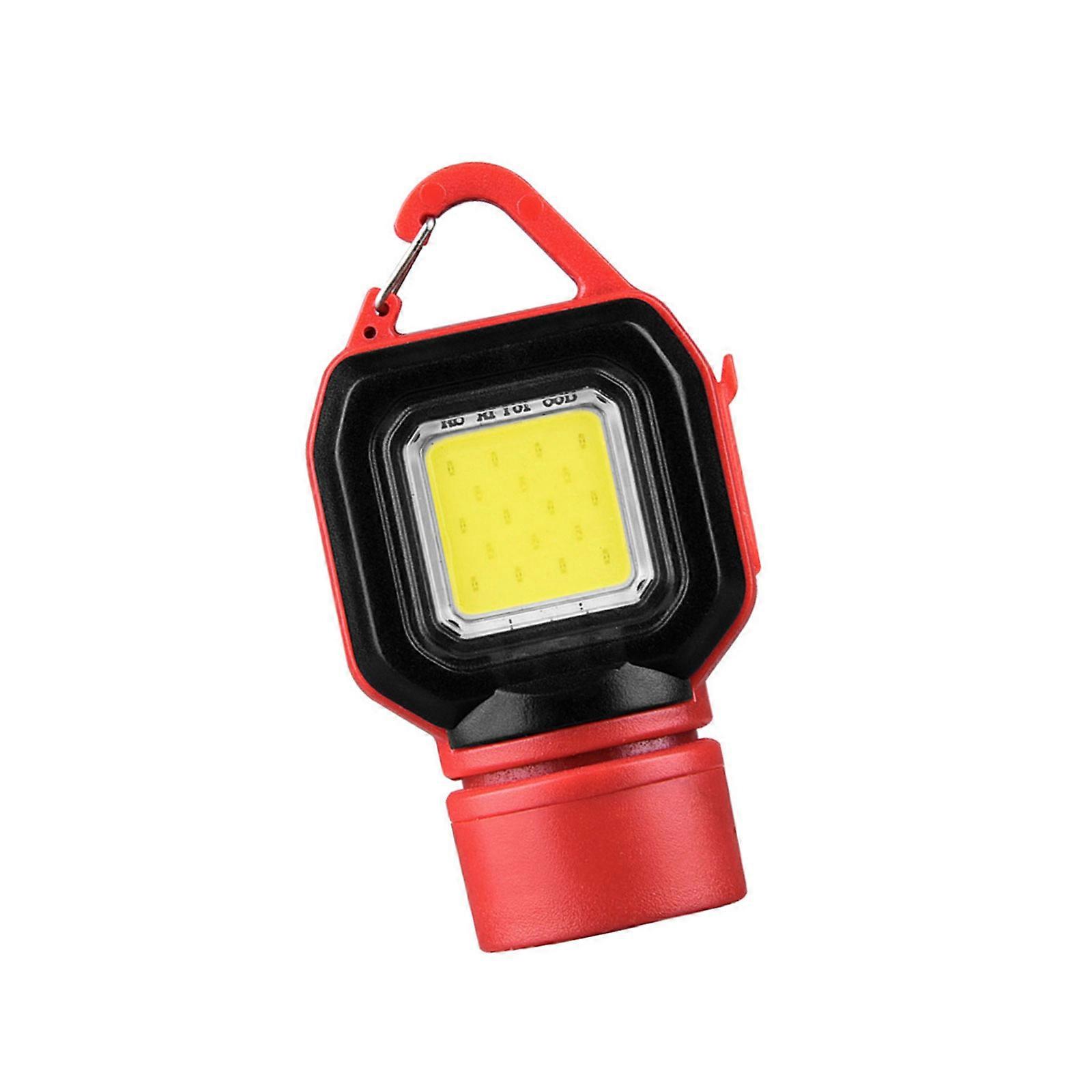 Powerful LED Camping Flashlights with Keychain Pocket Sized Torch Plastic Texture Suitable for Emergencies Situations  Red