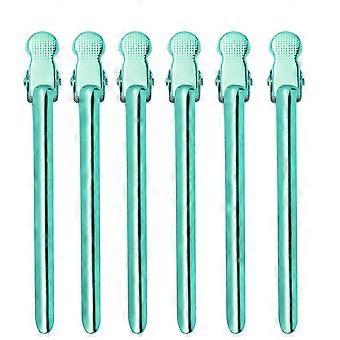 Hair Salon Clips Hairdressing Clip for Partition Use 6Pcs Green Set