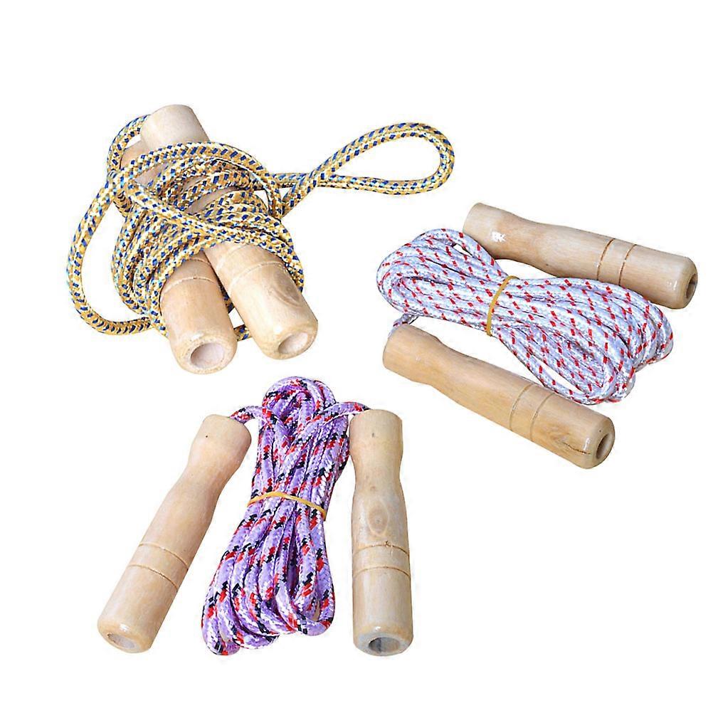 Exercise Jump Ropes Wooden Handle for Exercise 3Pcs Adjustable Rope