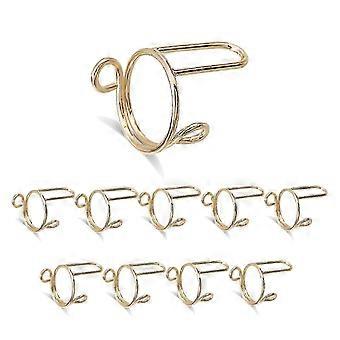 10 Gold Reusable Adjustable Nail Rings, Removable for Custom Nail Art