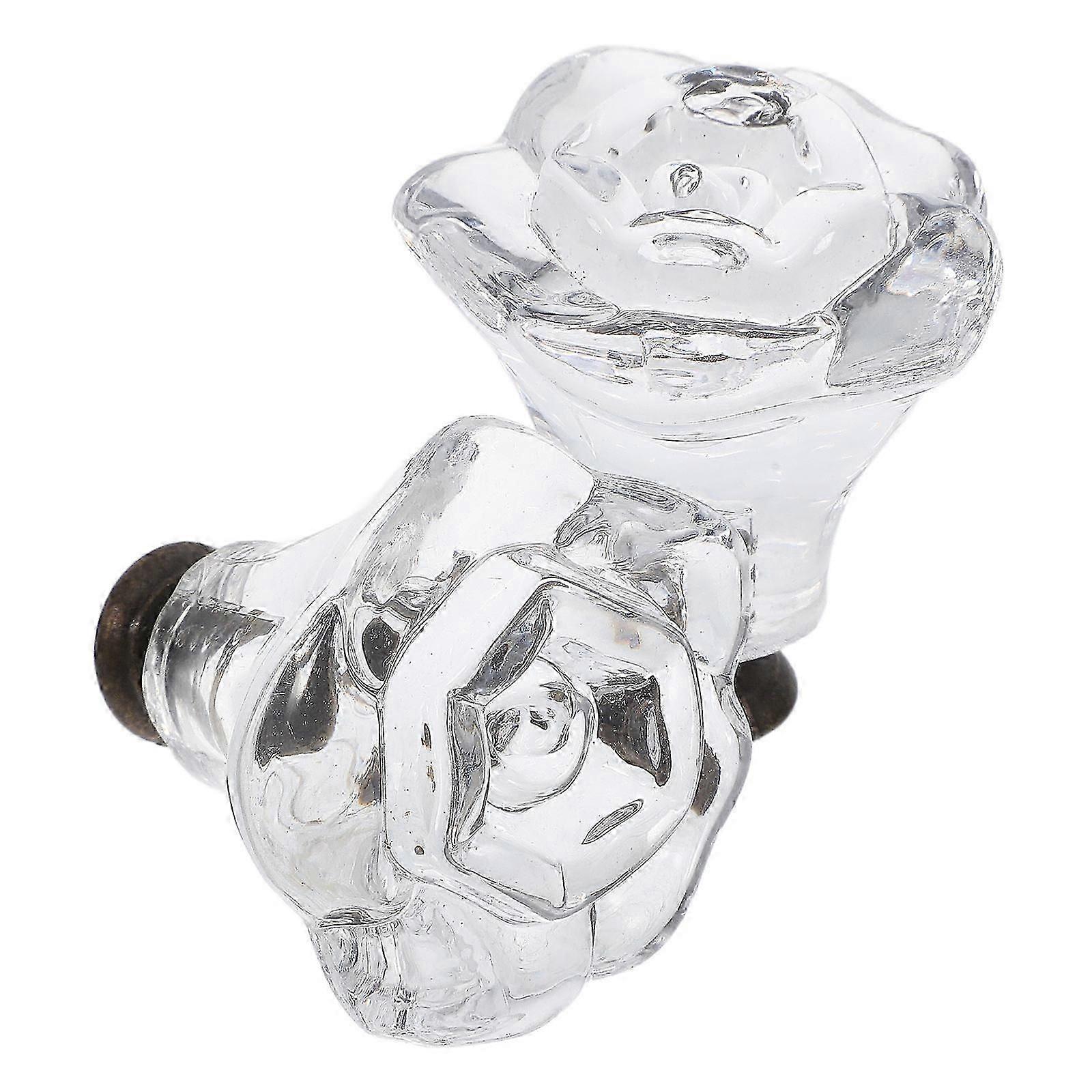 Transparent Clear Crystal Cabinet Knobs for Dresser Pulls 2Pcs Set