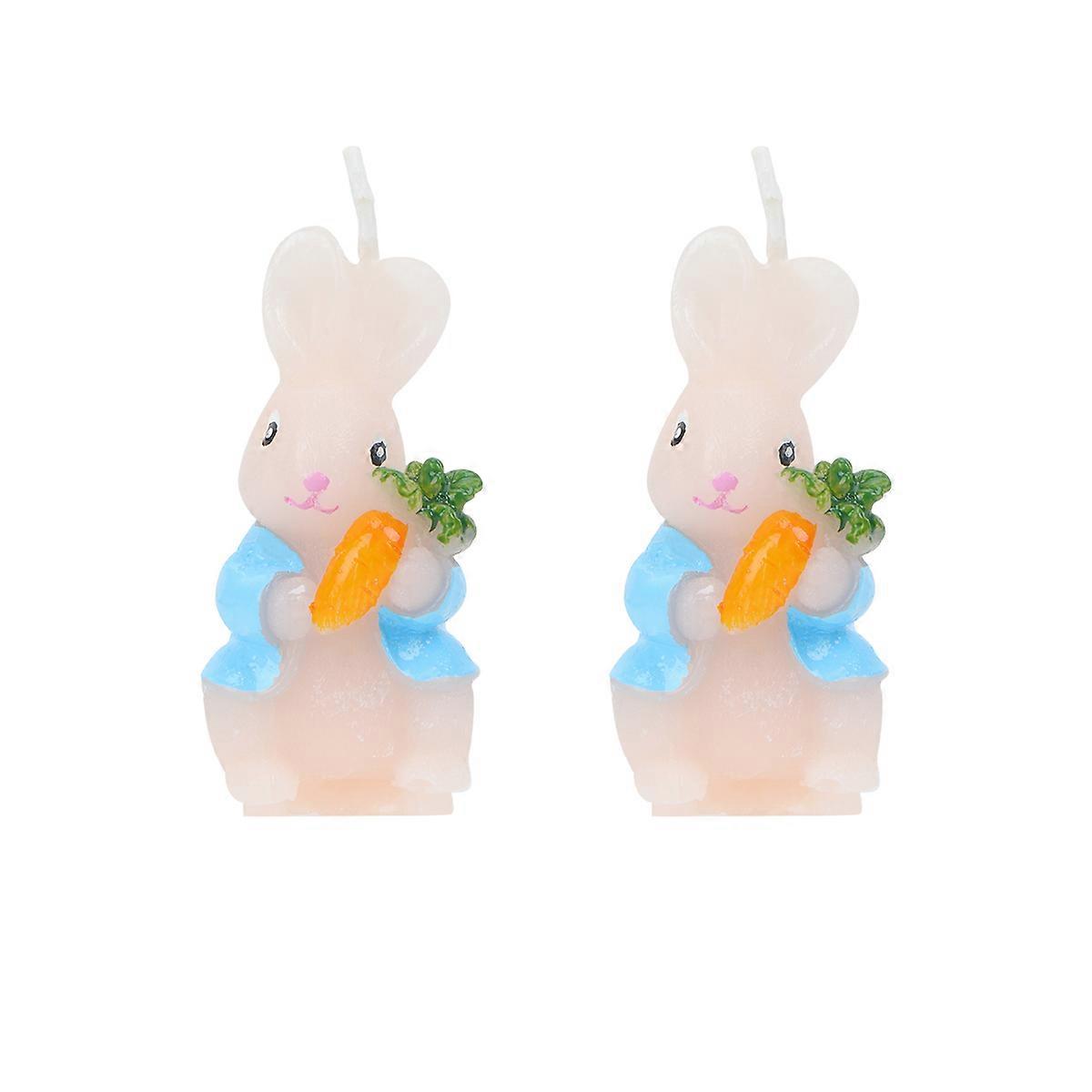Creative Candle Light Yellow Rabbit Shape Candle for Party 2Pcs