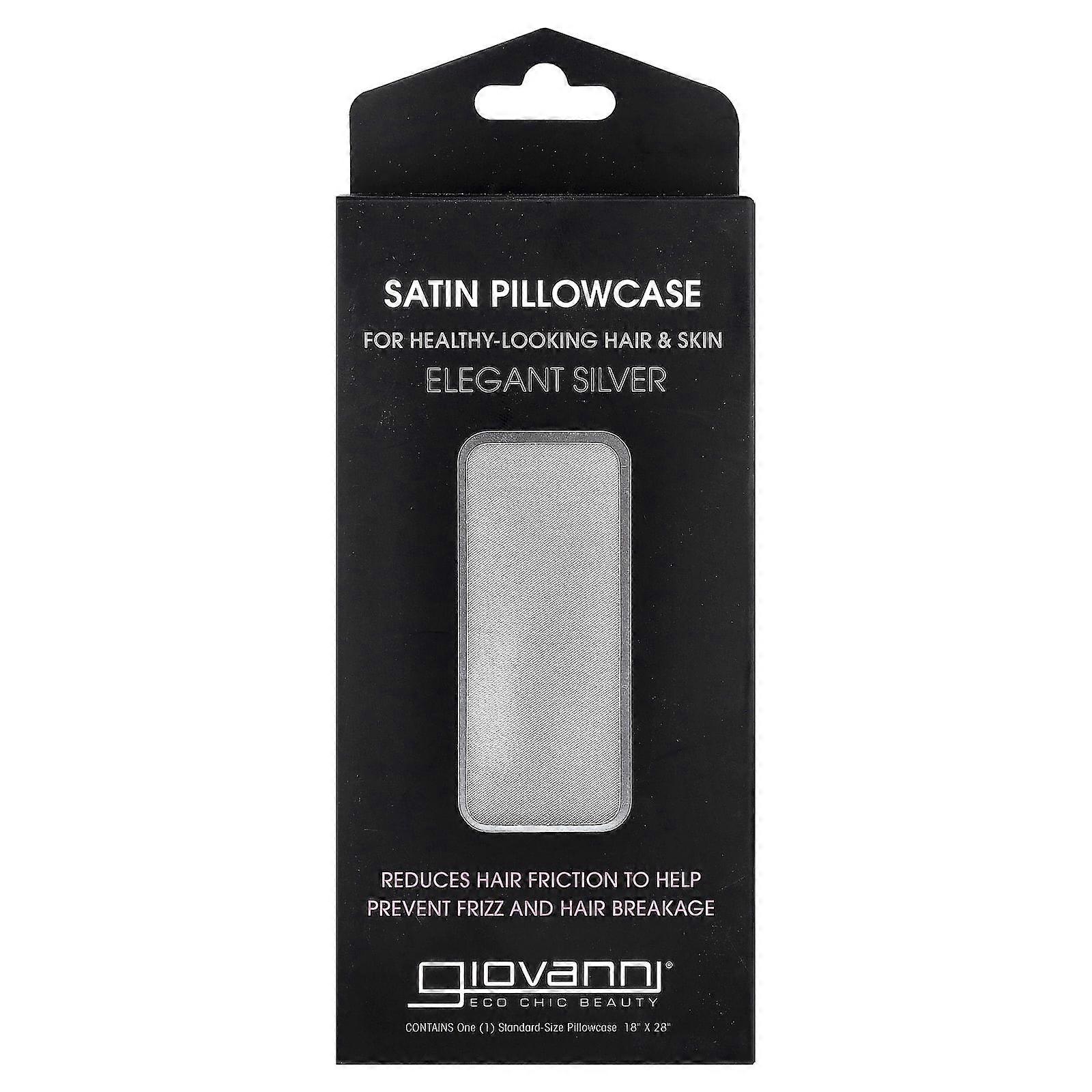 Giovanni, Satin Pillowcase, Elegant Silver,  1 Pillowcase, 2-Pack