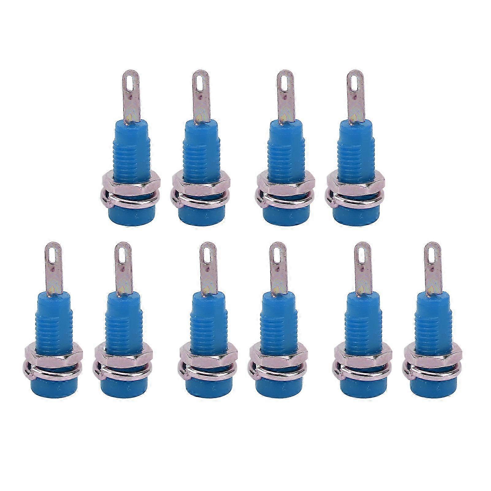 10Pcs J.40003 2mm Banana Jack Panel Socket Extended Post Plug Adapter compatible withElectronic InstrumentBlue