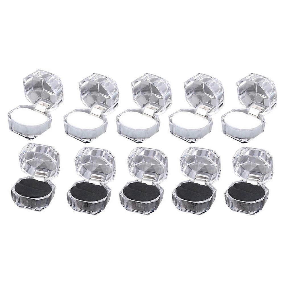 Assorted Color Ring Case for Proposal 30Pcs Transparent Ring Organizer Box