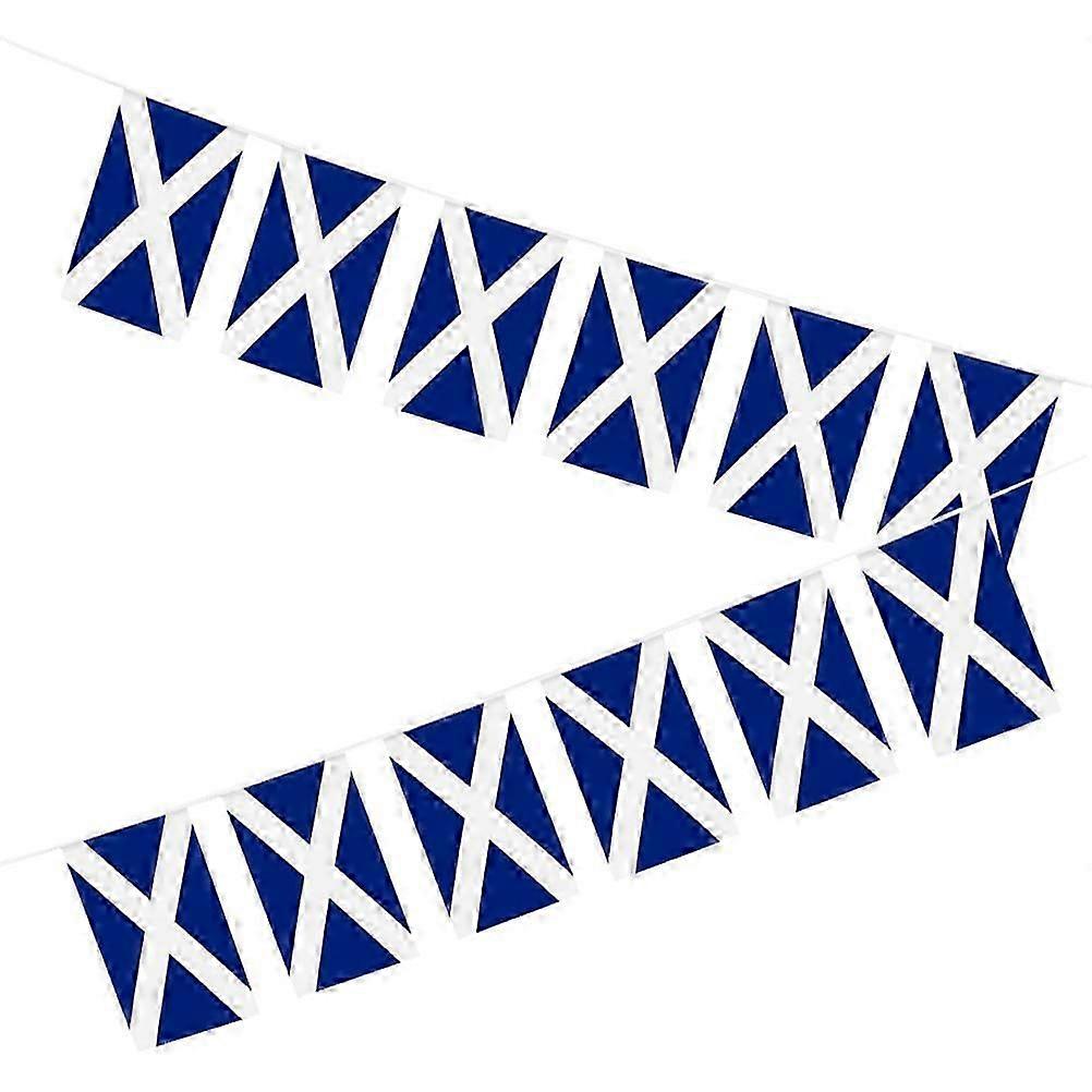 2Pcs Scotland String Flags, Blue Polyester Party Banner for Hanging Decor
