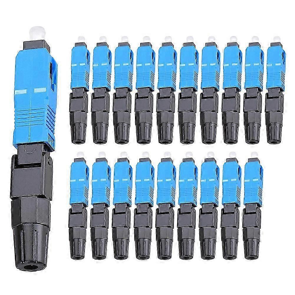 20Pcs SC/UPC Fiber Optic Fast Connectors Pre-Buried Quick Connector Fiber Assembly Adapters compatible for Field Installation