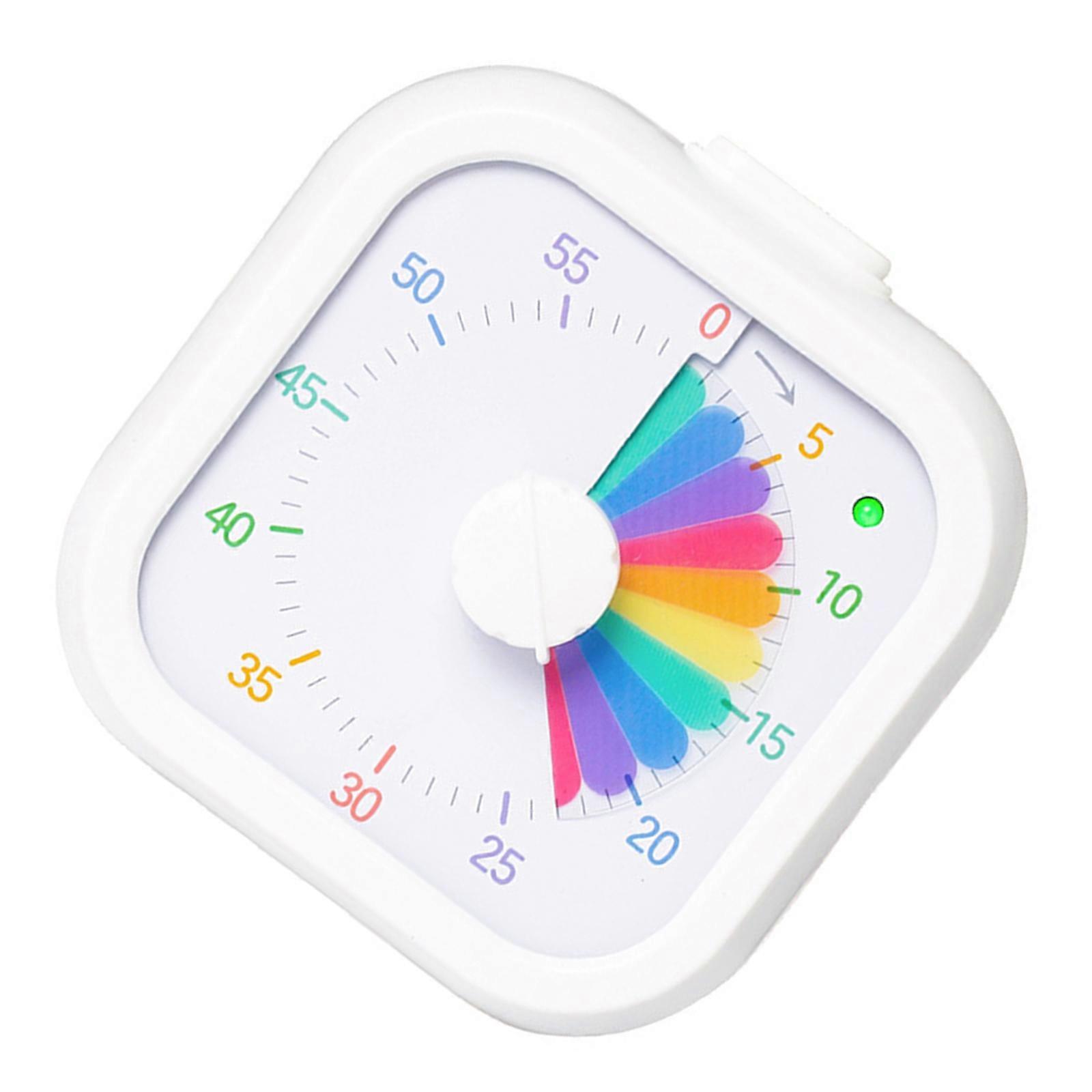 60 Minutes Visual Timer Visualization Kitchen Cooking Timer Kitchen Cooking Discipline Countdown Timer Square Quiet  White