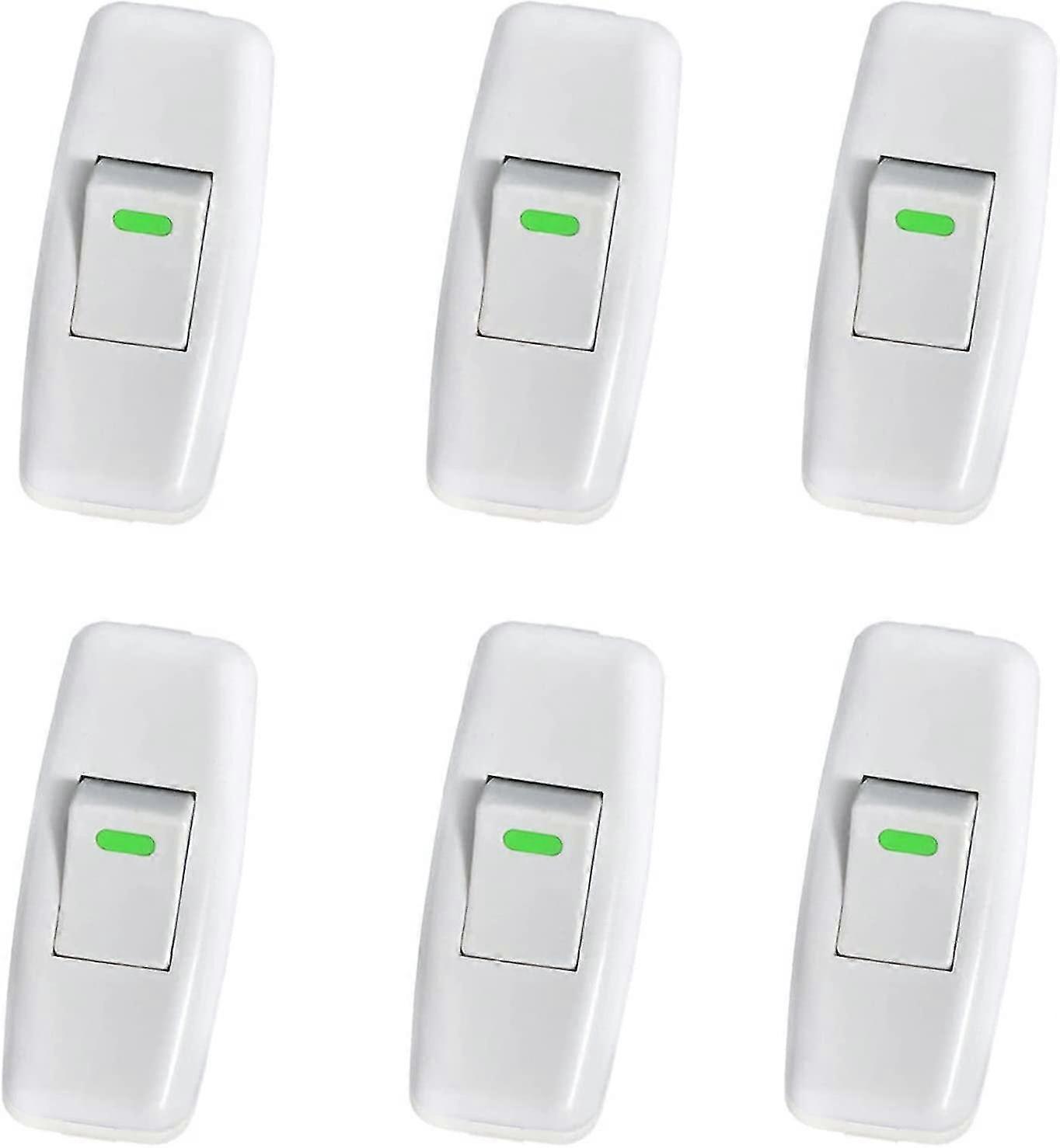 Lamp Switch, Torpedo Switch, Line Cord Switch, Bedside Lamp Switch, In-Line Toggle Switch for Bedside Table Lamp Power Button Replacement, 6 Pack