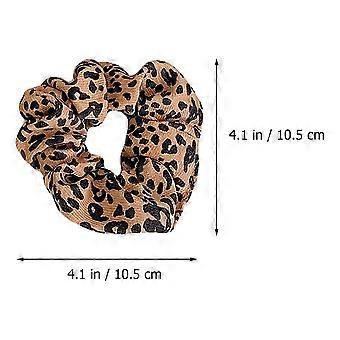 6pcs Leopard Dot Hair Scrunchies Elastics Bobbles Hair Bands Hair Tie Ropes