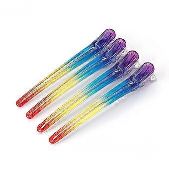 4pcs Hair Styling Clip Flat Duck Mouth Hair Clips Gradient Rainbow Color compatible for SH