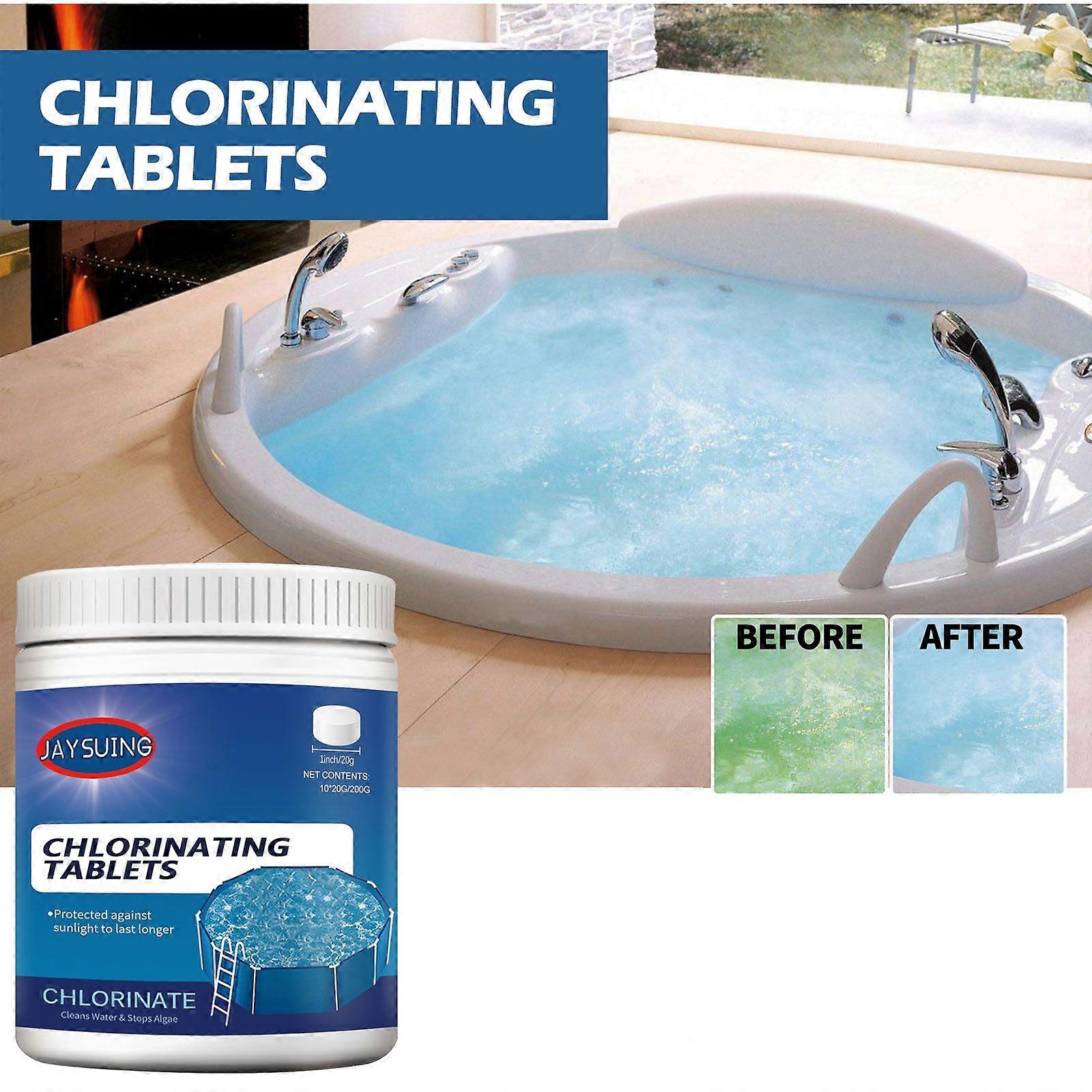 Jaysuing Effervescent Tablets, Multi-Functional Instant Pool Cleaning And Pool Water Improvement Effervescent Tablets