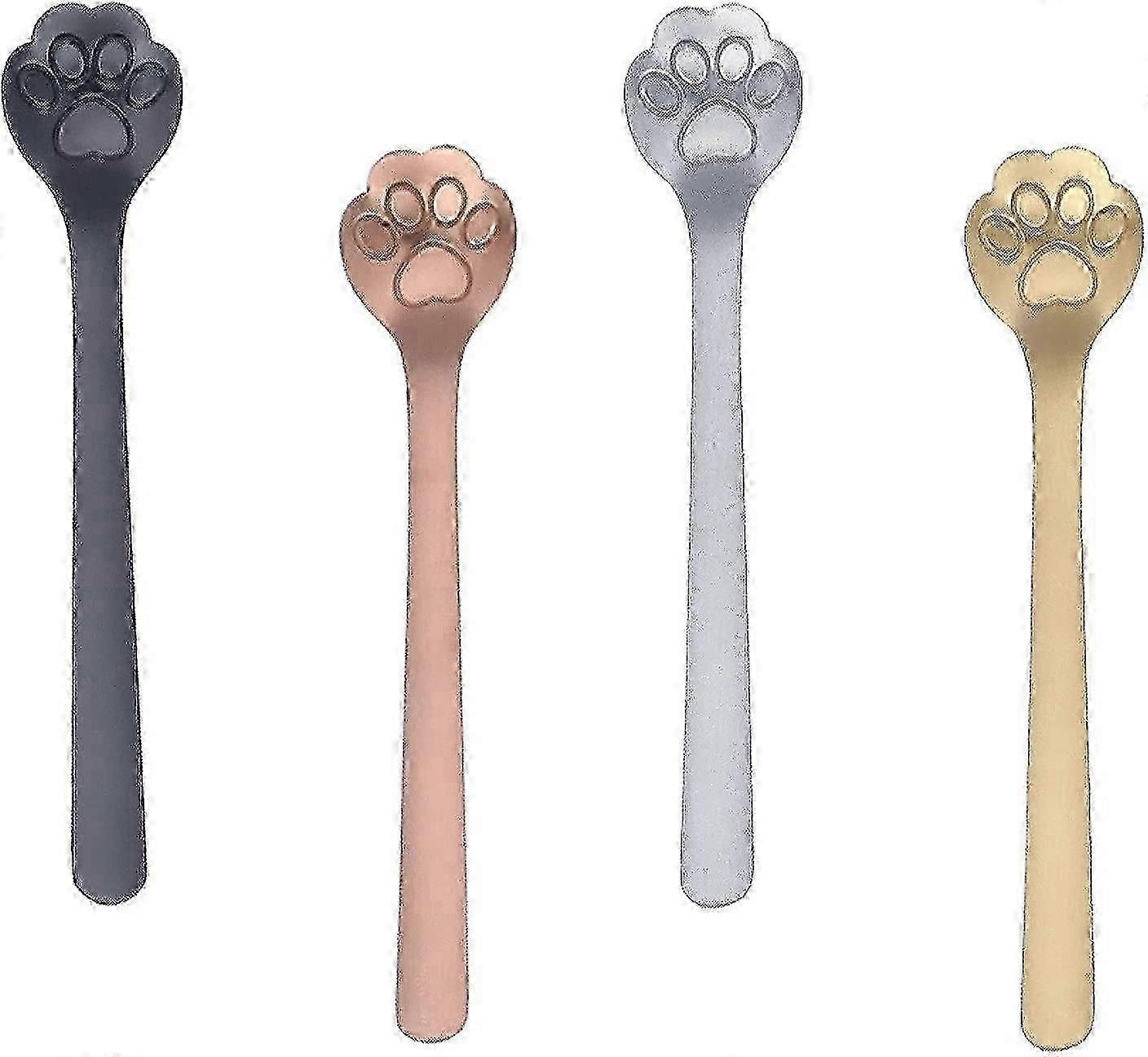 Coffee Spoon Set Cat Claw Design 4 Pack Small Dessert Teaspoons