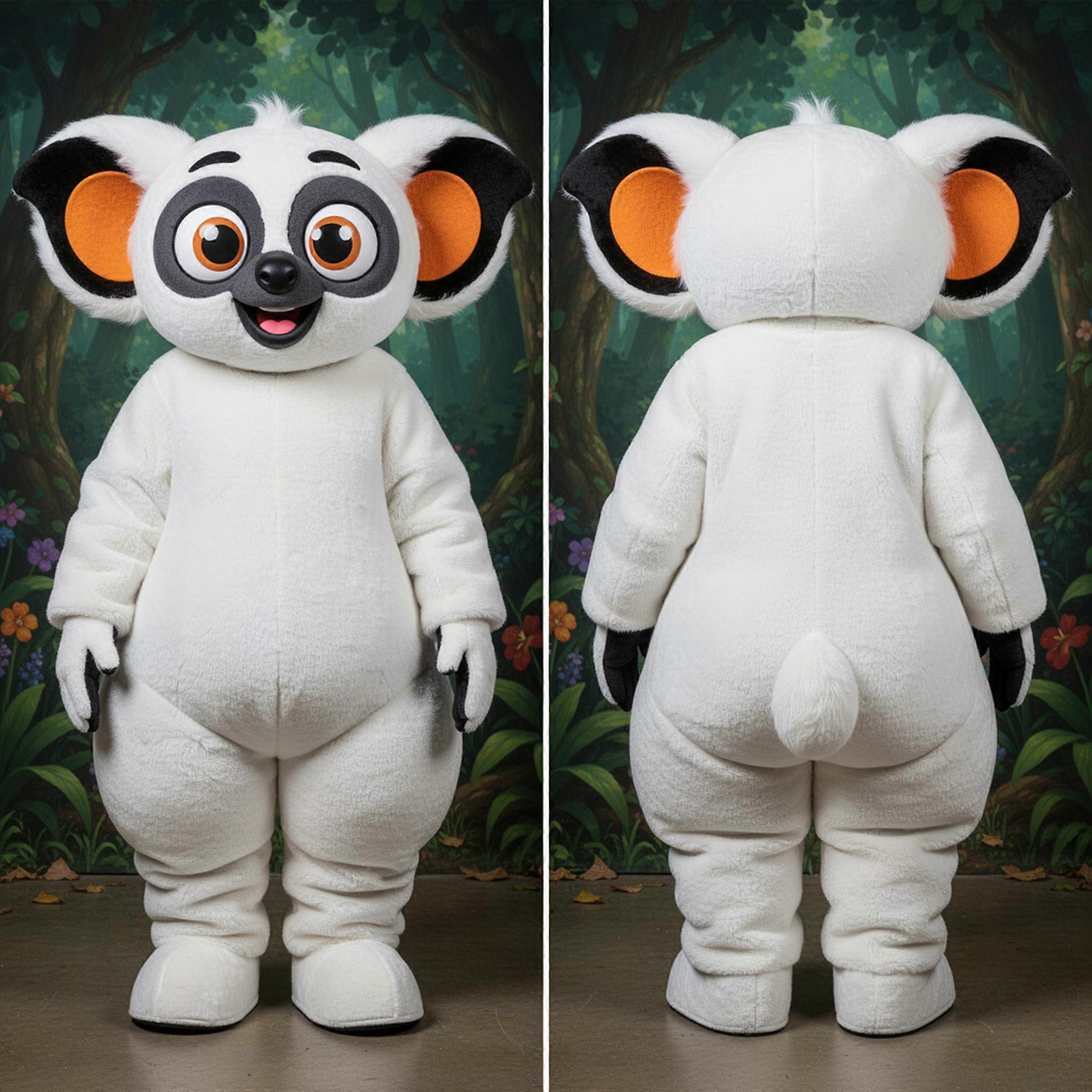 MASTICOT Velvety White Ayeaye Mascot
