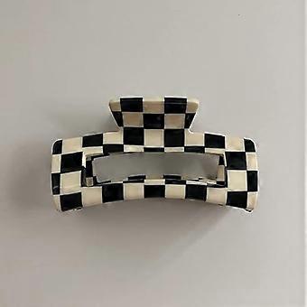 1 Exquisite Variety of Retro Chessboard Hair Claw Elegant Ladies Plaid Hair Clip Hair Styling Needle Hair Styling Accessories