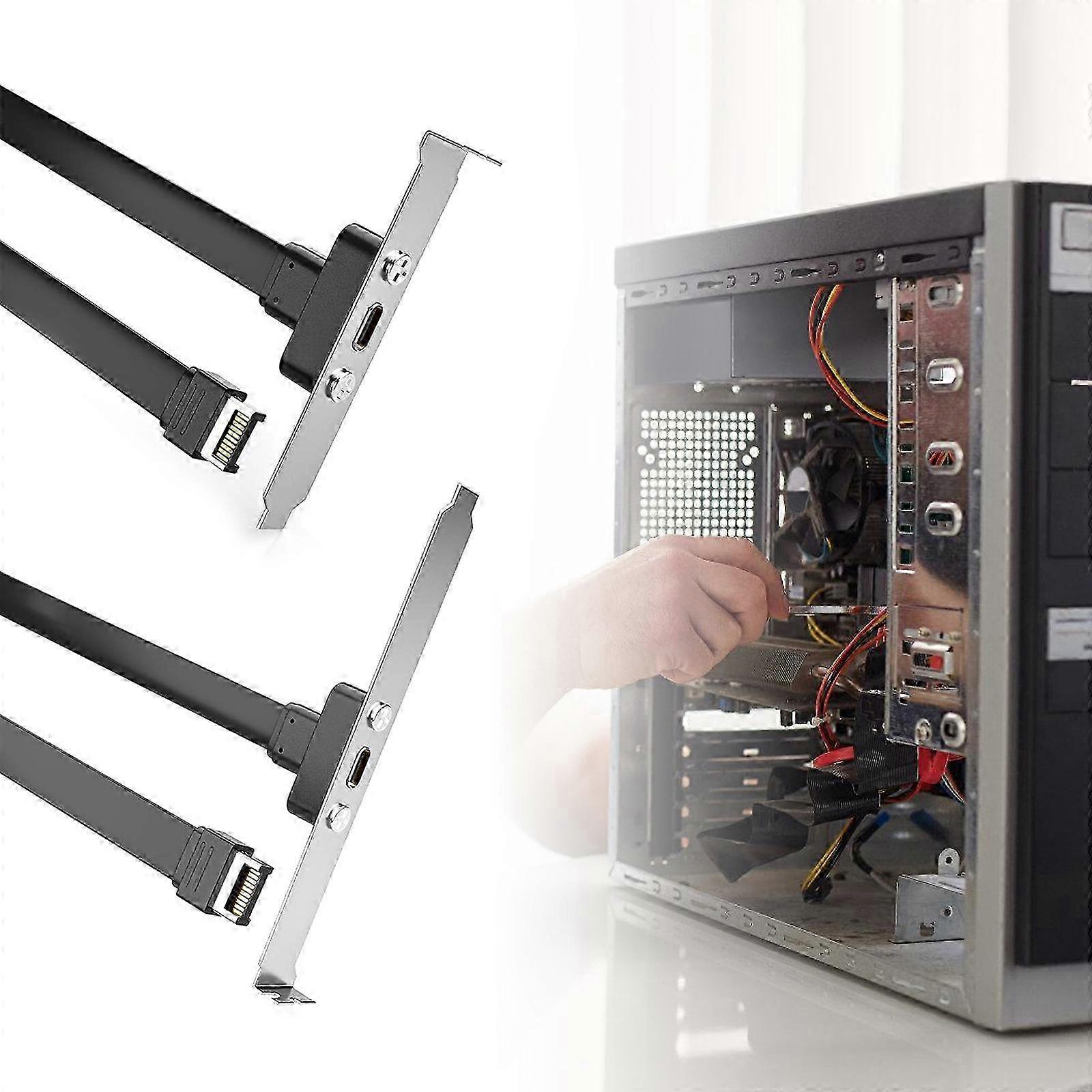 USB 3.1 TypeE to Type C Front Panel Cable 10Gbps Fast Speed with Protective Baffle compatible with PC