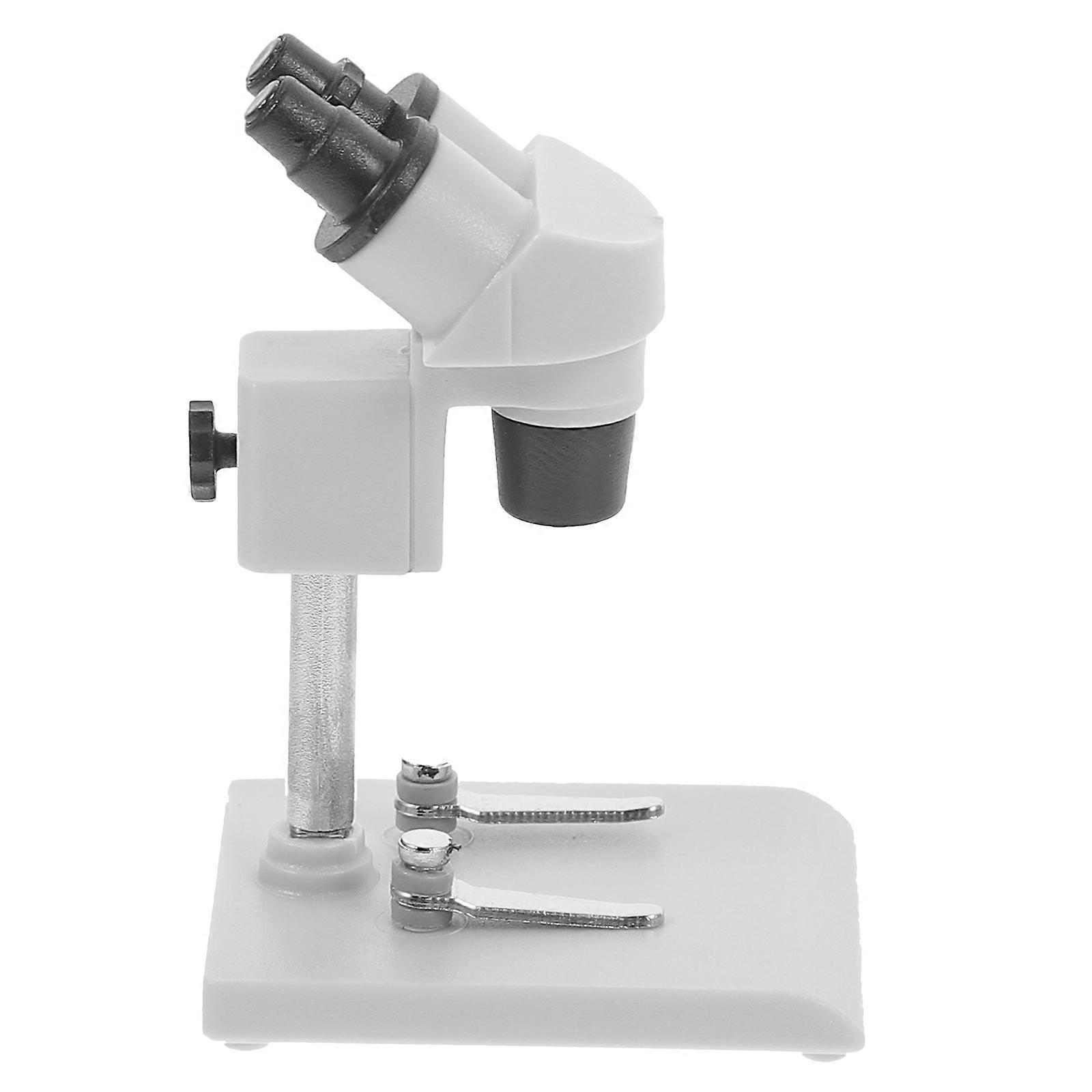 Miniature Microscope Dollhouse Decoration for Fun Plastic White Model