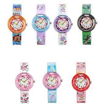 Creative 2Pcs Kids Quartz Watches Cartoon Pattern Ideal For Birthday Gifts Suitable For Children And Students Durable Multi Color Design Timekeeping