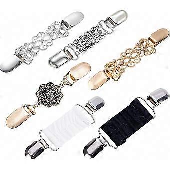 Secure Layer Cinching & Styling | 6 Pcs Vintage Metal Cardigan & Shawl Clips in 6 Retro Styles