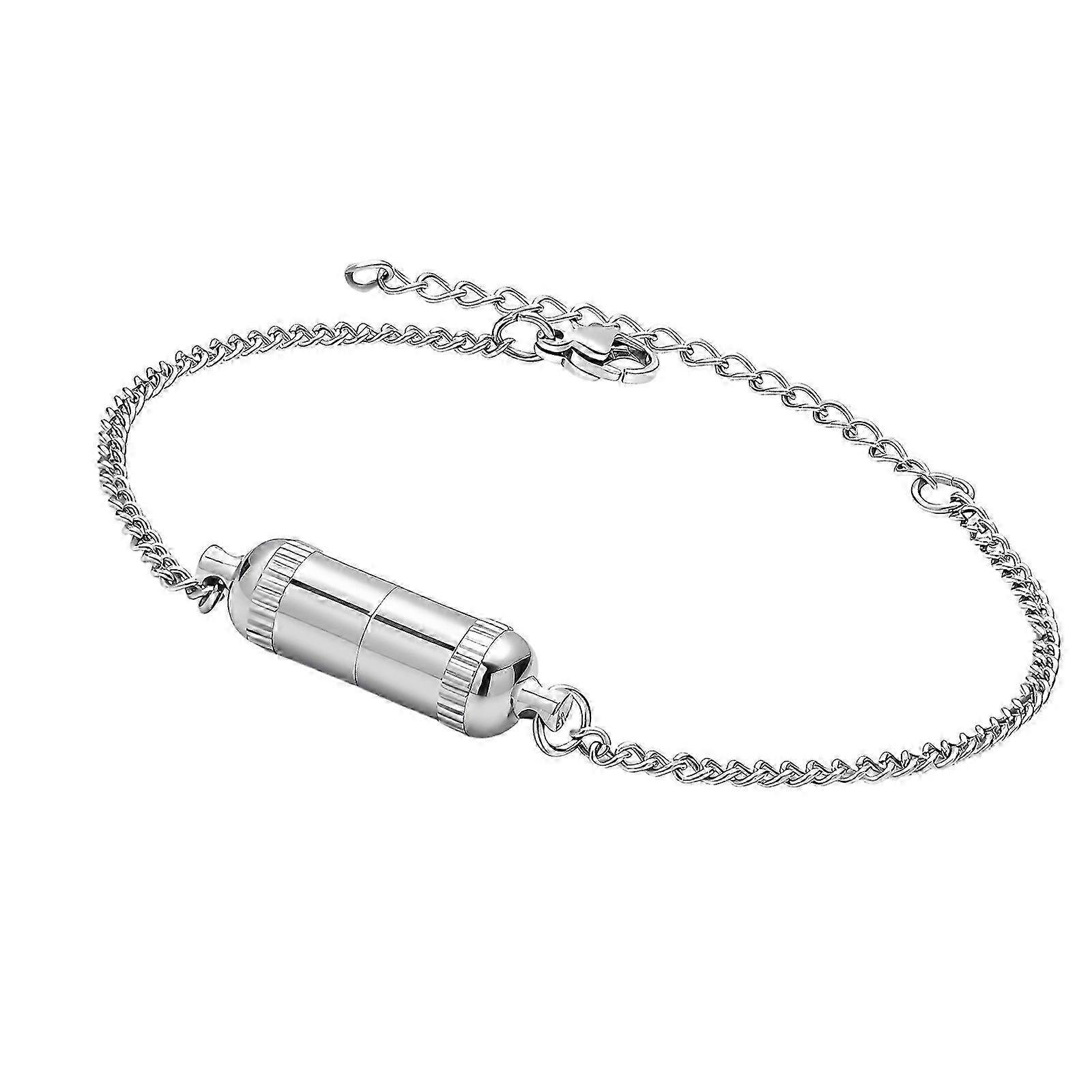 Concealed Pill Container Stainless Bracelet