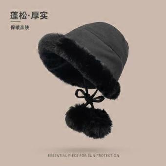 Plush hat winter Mongolia bucket hat thickened winter windproof versatile cotton warm Lei Feng ear protector basin hat cold