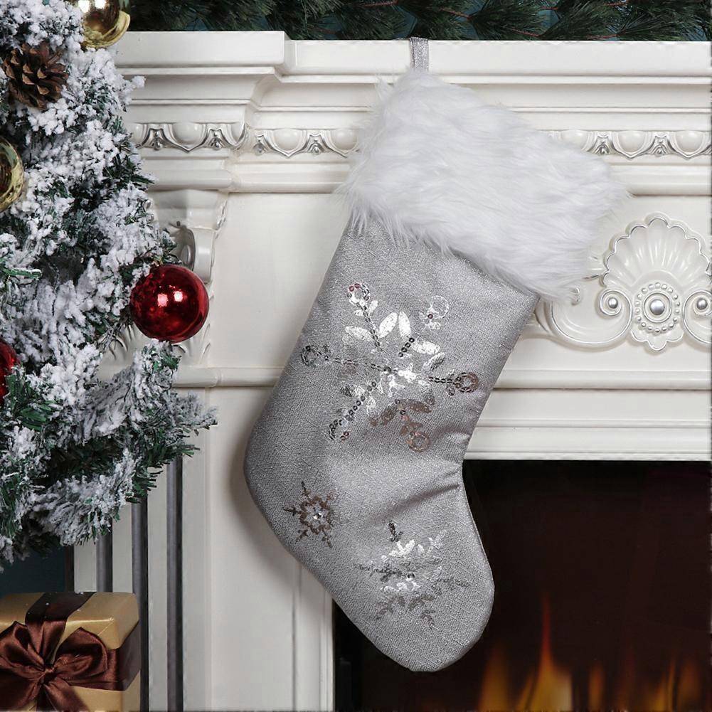 Christmas Stocking Candy Bag Snowflake Sequin Christmas Stocking