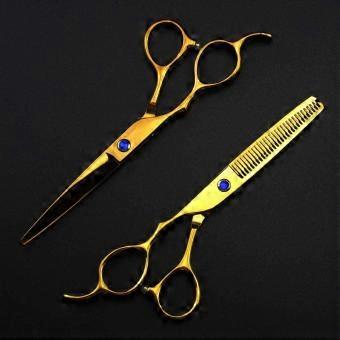 Professional Hair Cutting Scissors Set 6 Inch Left Hand Barber Thinning Shears Stainless Steel Ergonomic Handle