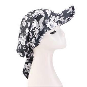 Tied Duckbill Headscarf Cap, Outdoor Hat with Brim, Random Printed Pattern