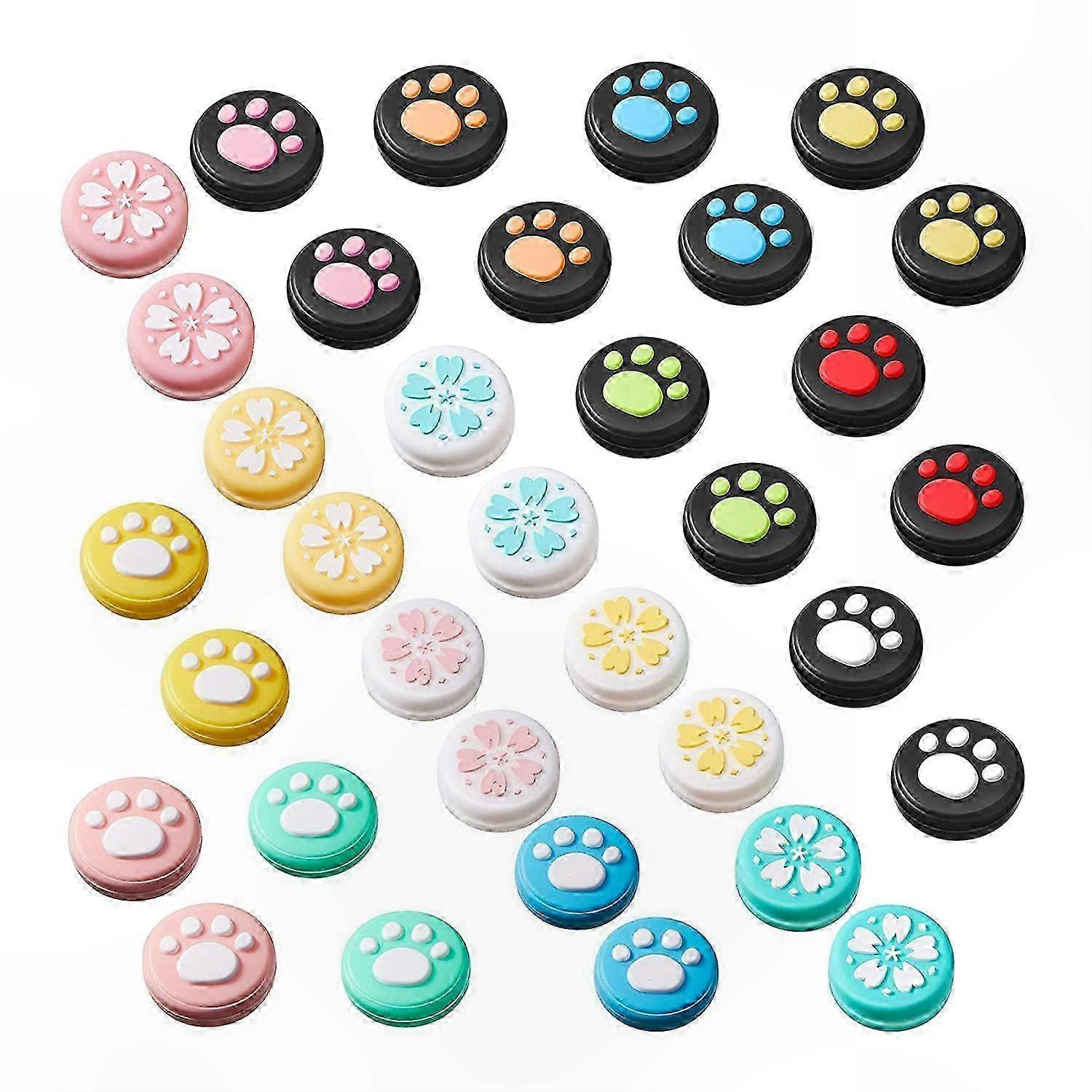34 Pcs Keycap and Joystick Silicone Covers Compatible with Nintendo Switch & Switch Lite
