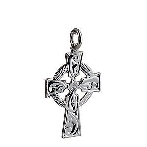 Silver 28x20mm hand engraved Celtic Cross