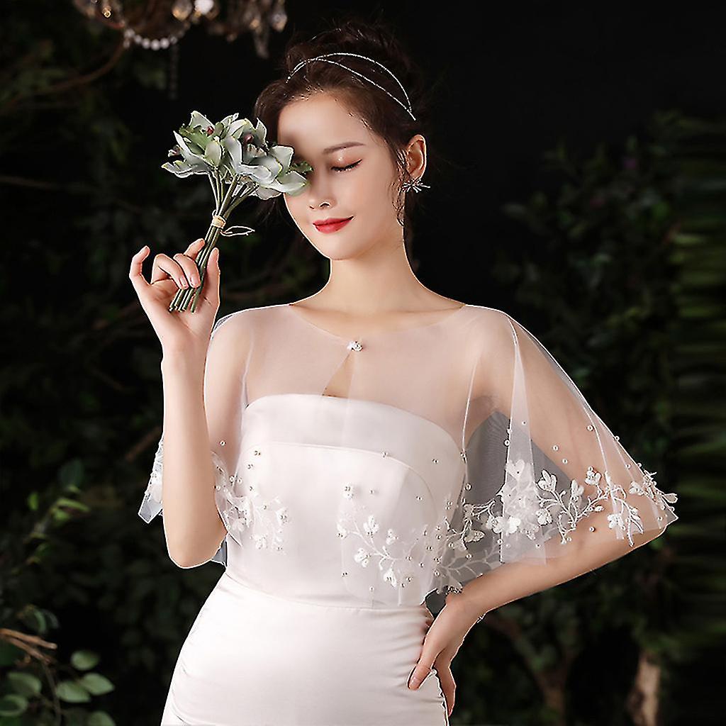 Bolero For Women Wedding ULAPAN Pearls Wedding Capes Shawl Wrap