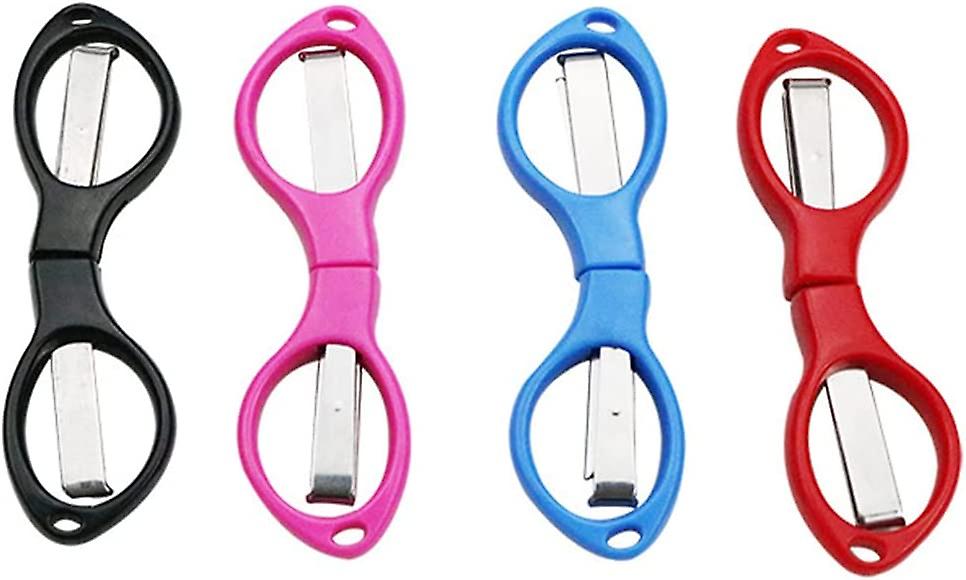 Portable Travel Scissors,Mini Folding Scissors Cutter,Mini Glasses Shear,4PCS Safety Travel Scissors Safety Scissors