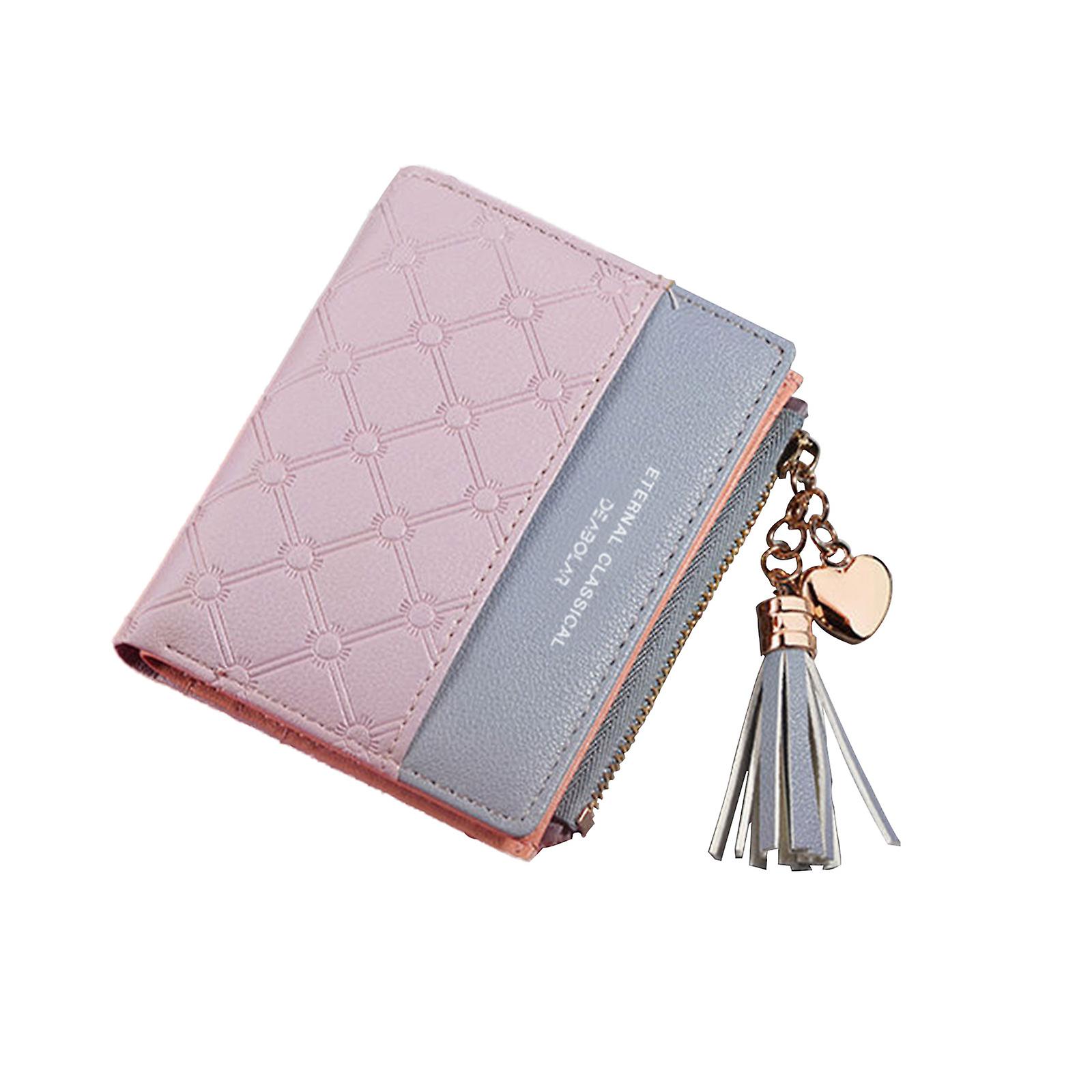 Skórzany portfel Bifold dla kobiet Portmonetka Karta kredytowa Uchwyt na identyfikator Torebka na zamek błyskawiczny