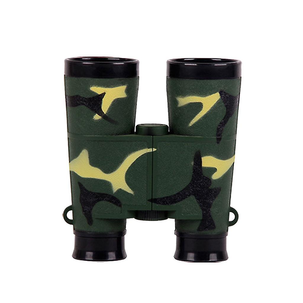 キッズ双眼鏡6倍倍率、フォーカスホイール付き、バードウォッチング、子供用、カモフラージュ、グリーン