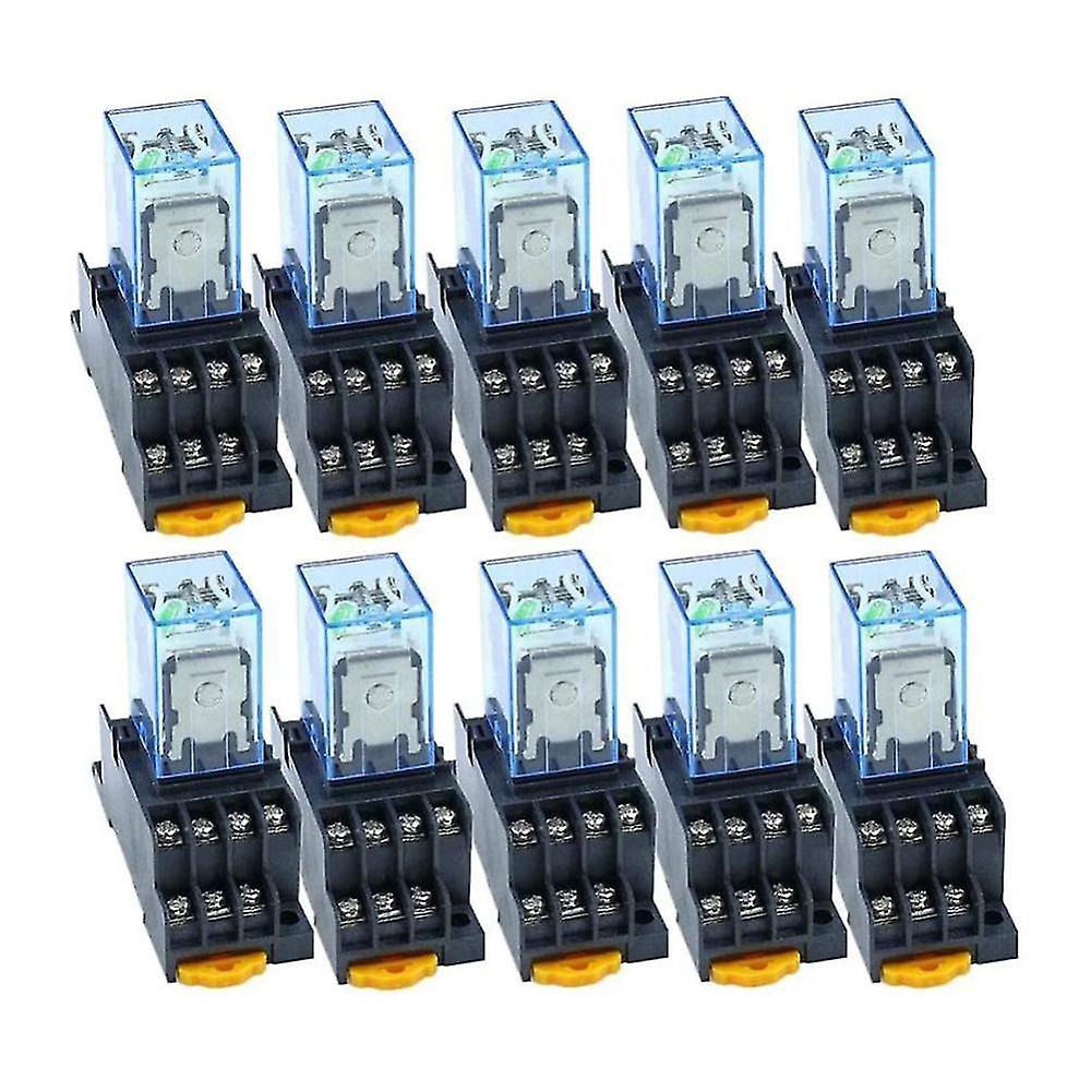 10pc My4nj 14pin Electronic Mini Electromagnetic Relay 5a Coil,dc12v