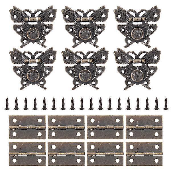 1 Set Carved Hollow Hinge Wooden Box Hinges Retro Decoration Hinges