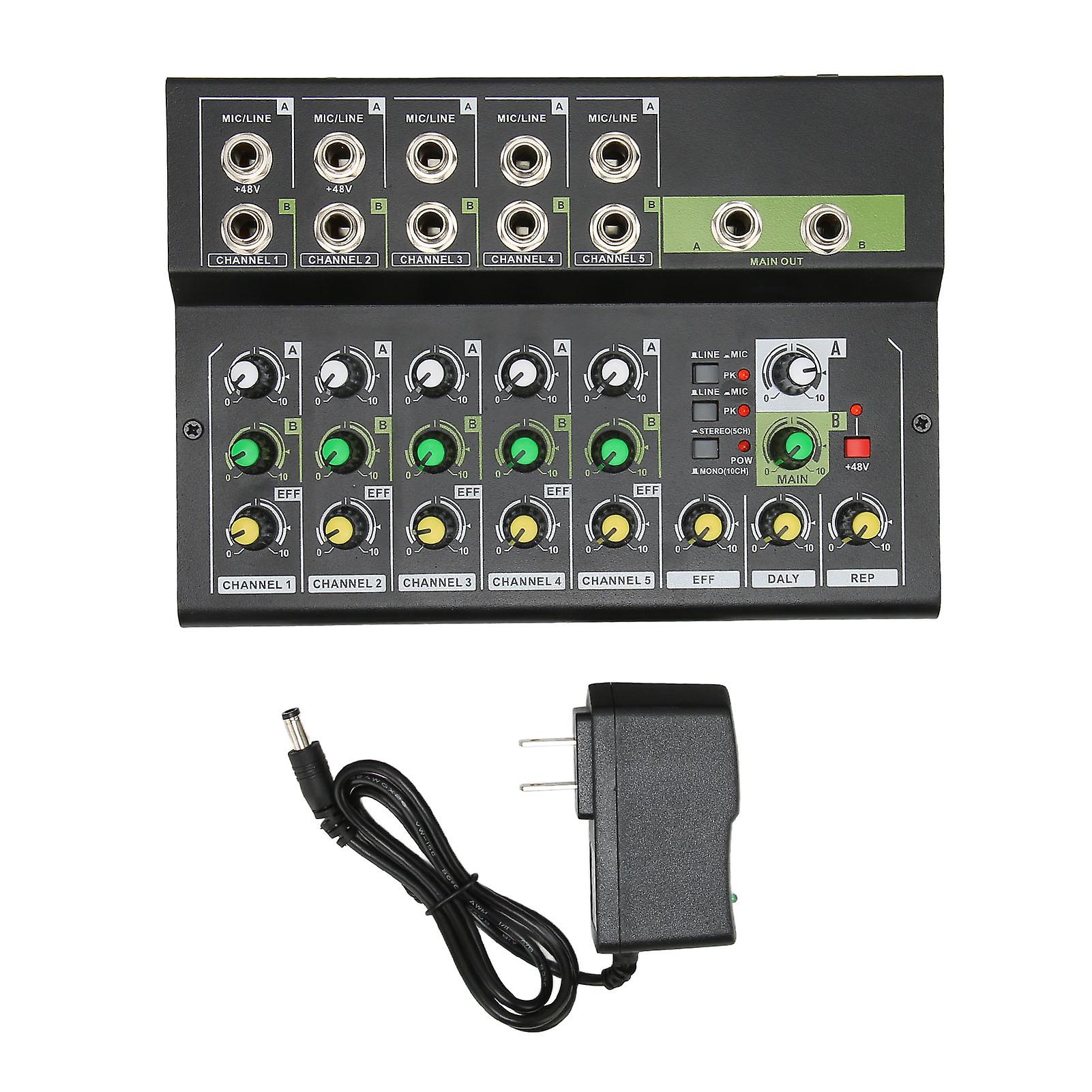10-Channel Compact Mixer with Low Noise, Stereo Sound, for Recording & Live Streaming