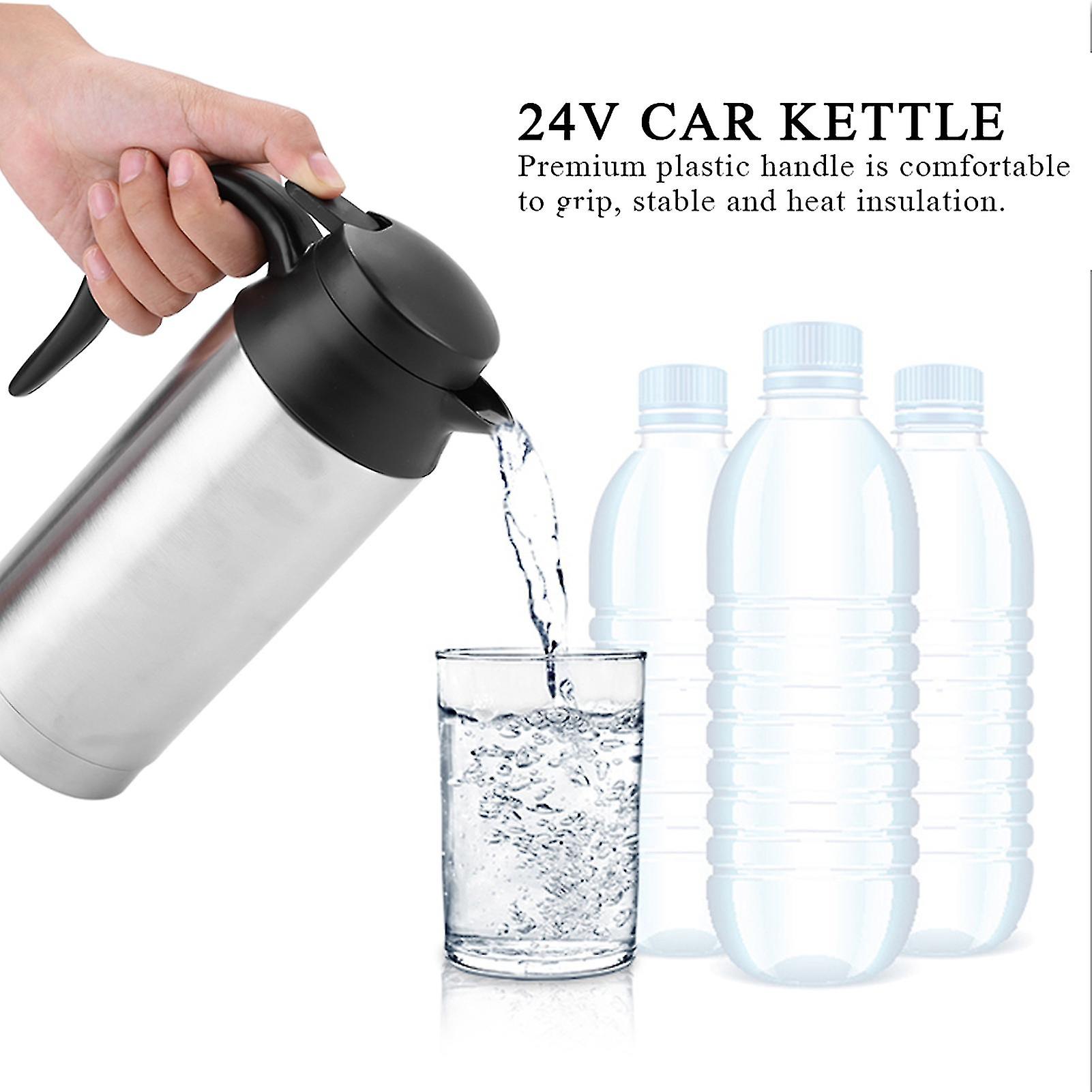 DEWIN Car Kettle, Car Heating Kettle Portable Travel Car Truck Kettle Water Heater Bottle for Tea Coffee Drinking 750ml 24V