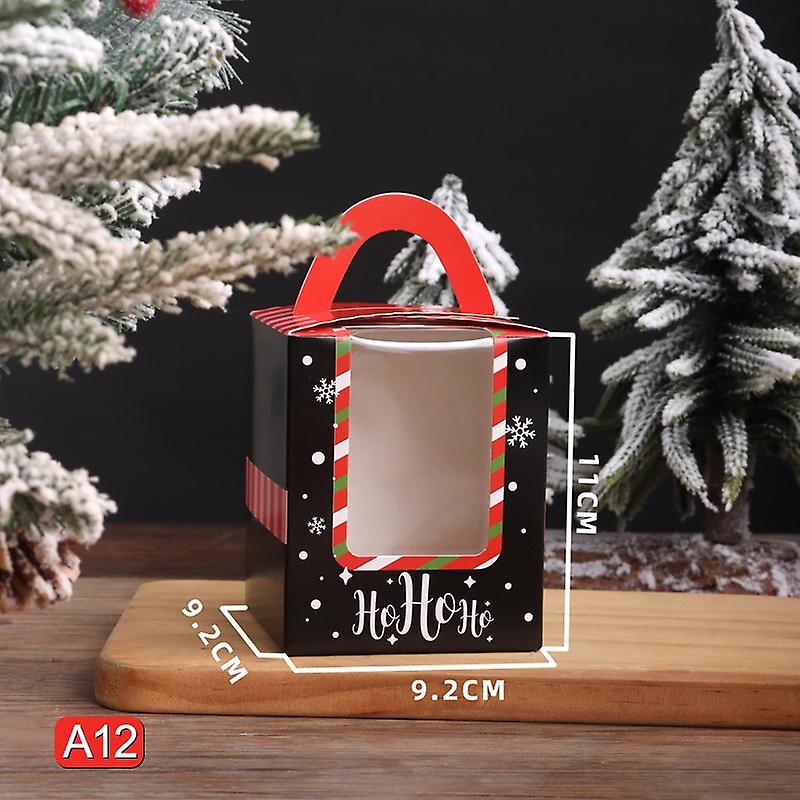 5Pcs Large Square Christmas Candy Box Snowflake Apple Cake Favor Gifts Packaging