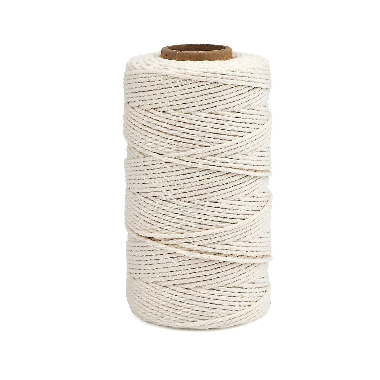 Beige White String, Cotton Butchers Cooking String Twine 2mmx100M for Tying
