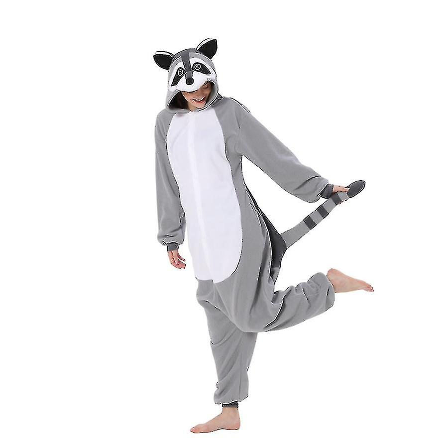 الراكون زي الحيوان كامل الجسم بيجاما عيد الميلاد قطعة واحدة Kigurumi للرجال النساء