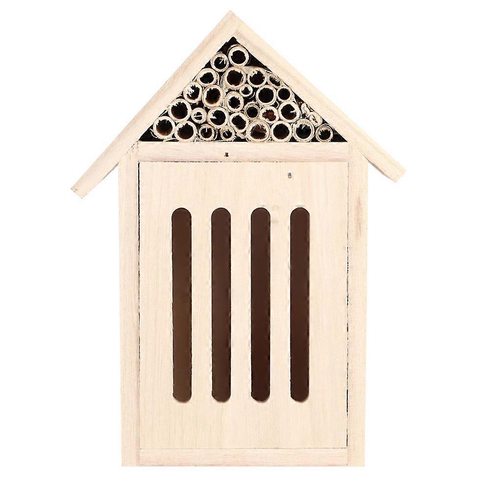 Garden Outdoor Wooden Insect Nesting Box Wood Bug Room Shelter Nesting Box Decoration(C Type )
